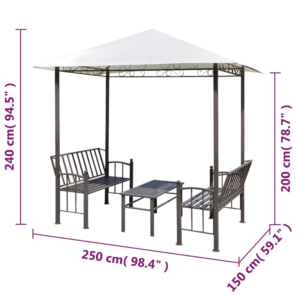 Gartenpavillon Mit Tisch Und Bänken 2,5X1,5X2,4 M