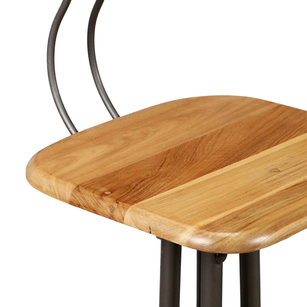 Bar-Set 3-Tlg. Recyceltes Massivholz Teak