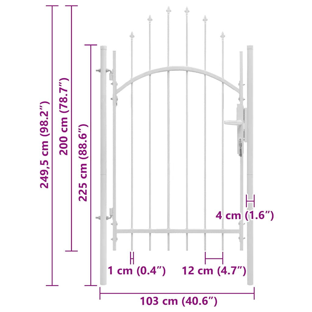 Gartentor Stahl 1X2,45 M