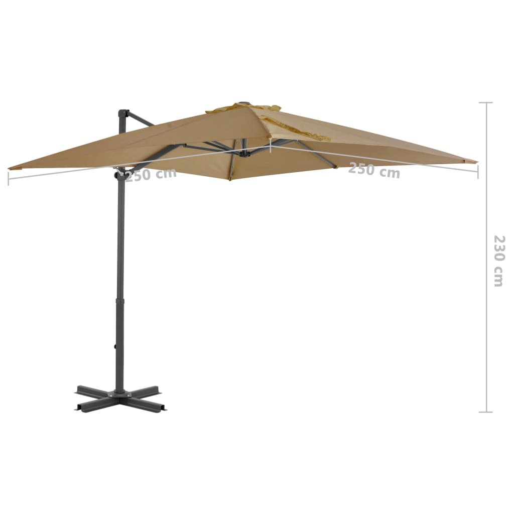 Ampelschirm Mit Aluminium-Mast 250X250 Cm Taupe