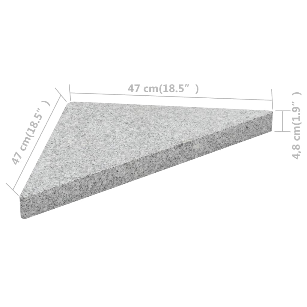 Sonnenschirm-Gewichtsplatte Granit 15 Kg Dreieckig Grau