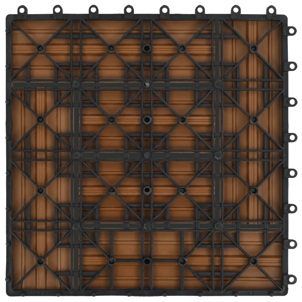 Terrassenfliesen 11 Stück Wpc 30 X 30 Cm 1 Qm Teakholzfarbe