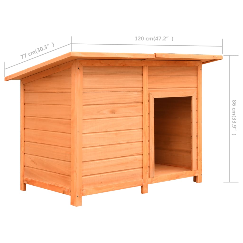 Hundehütte Kiefernholz & Tannenholz 120X77X86 Cm