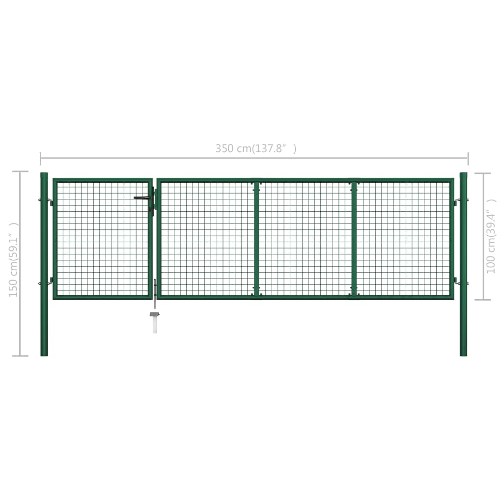 Gartentor Aus Stahl 350 X 100 Cm