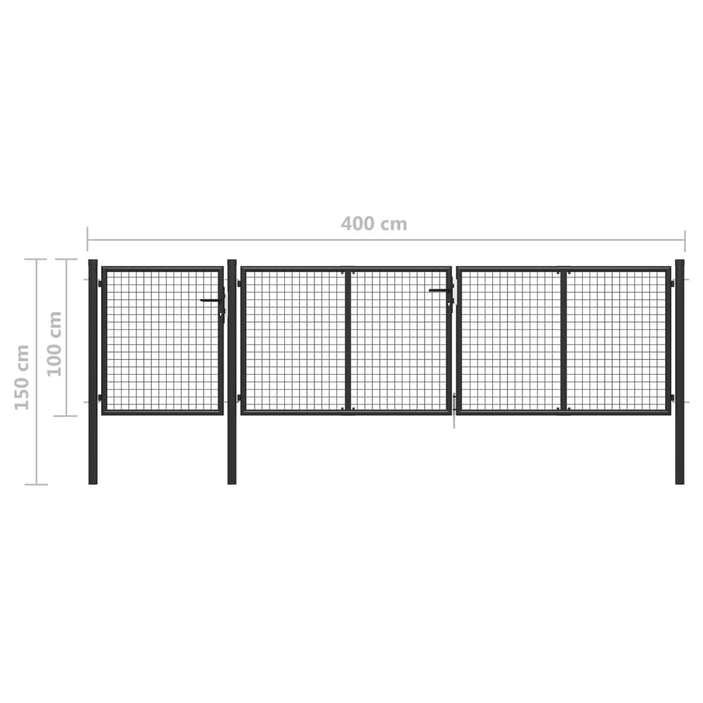 Gartentor Aus Stahl 400 X 100 Cm