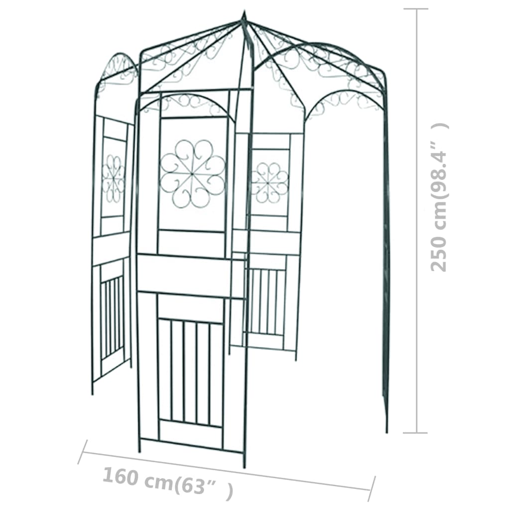 Rosenpavillon 250 Cm Dunkelgrün Creme