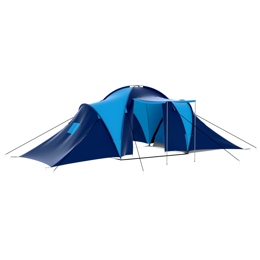 Campingzelt 9 Personen Stoff Blau/Grün