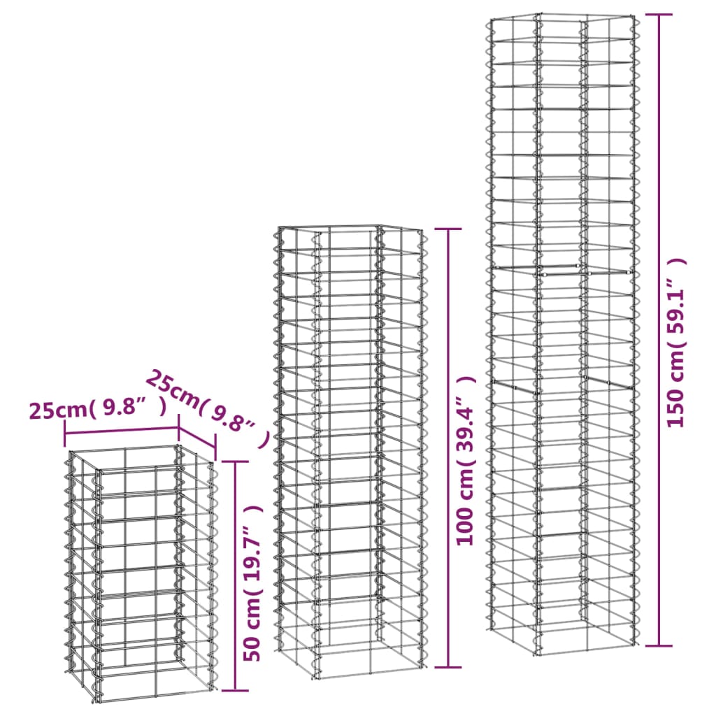 Gabionen-Set 6-Tlg. Verzinkter Draht