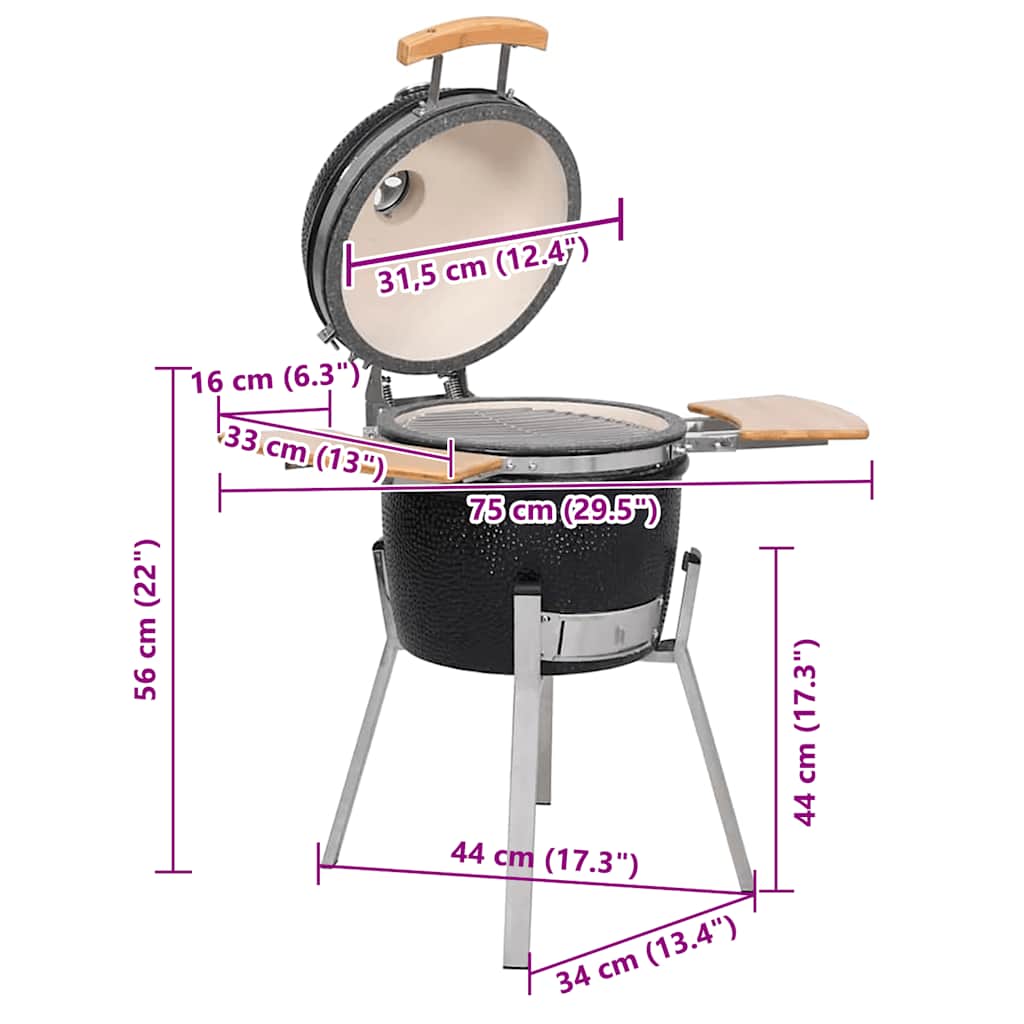 Kamado Barbecue Grill Räucherofen Keramik 33 Cm