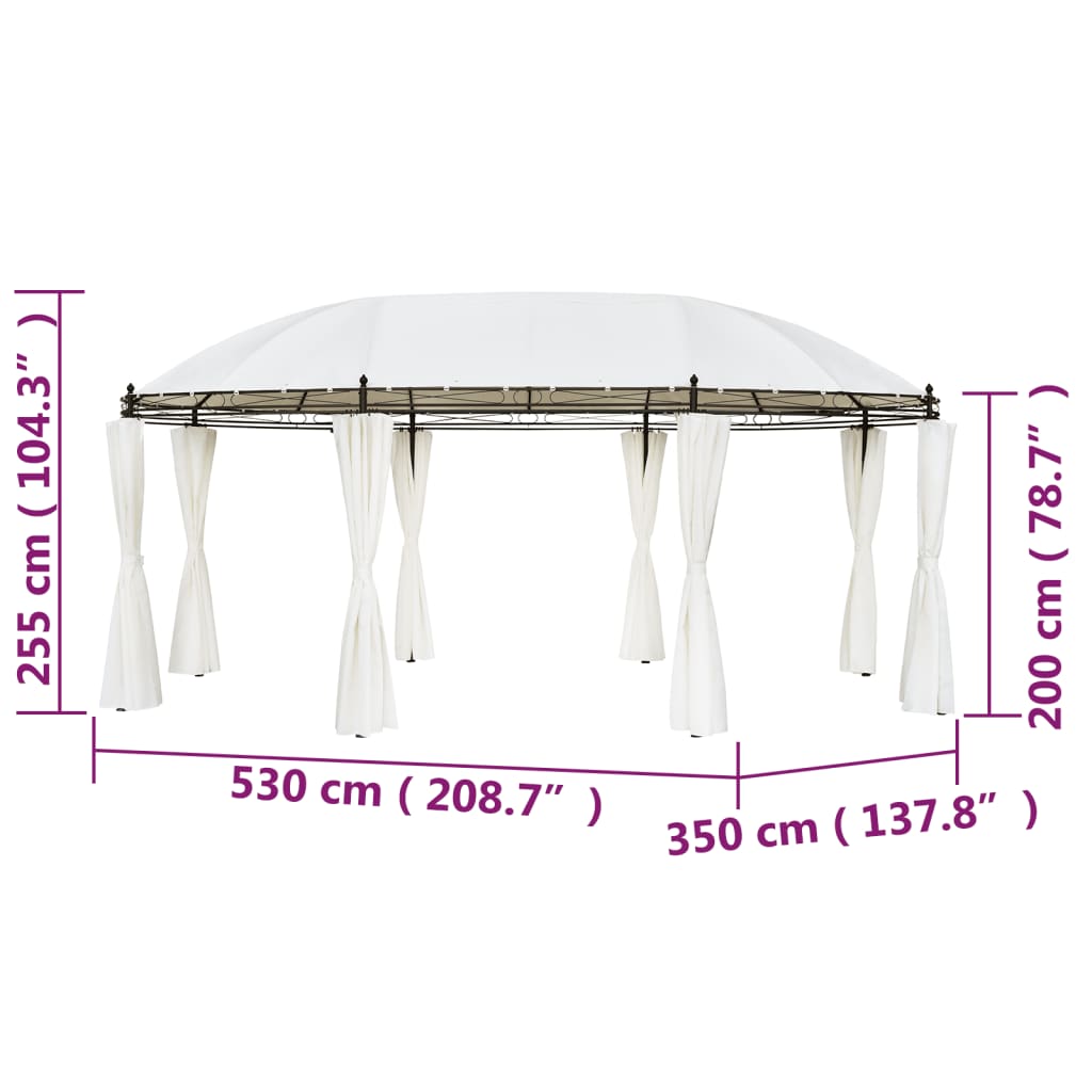 Gartenpavillon Creme 530X350X265 Cm
