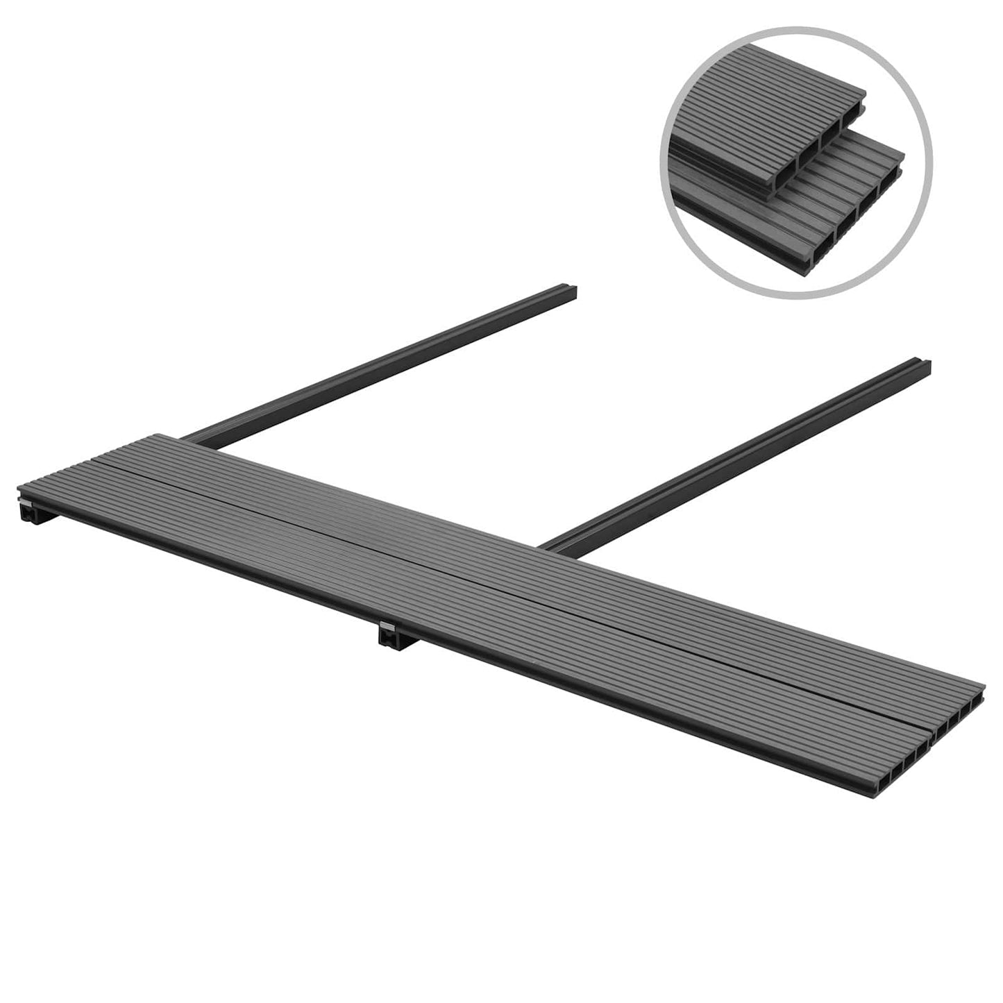 Terrassendiele 6 Pcs Grau Wpc