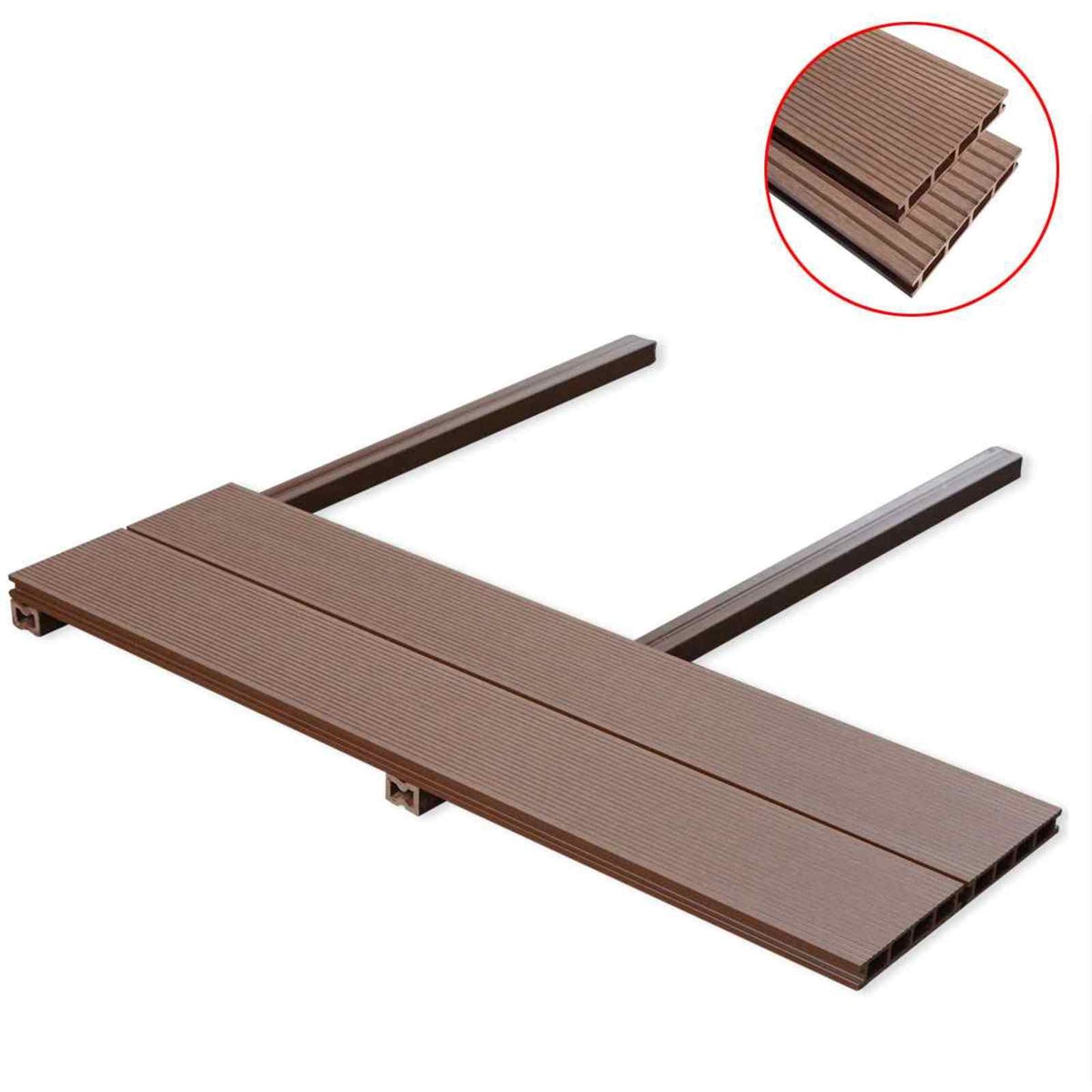Terrassendiele 6 Pcs Braun Wpc