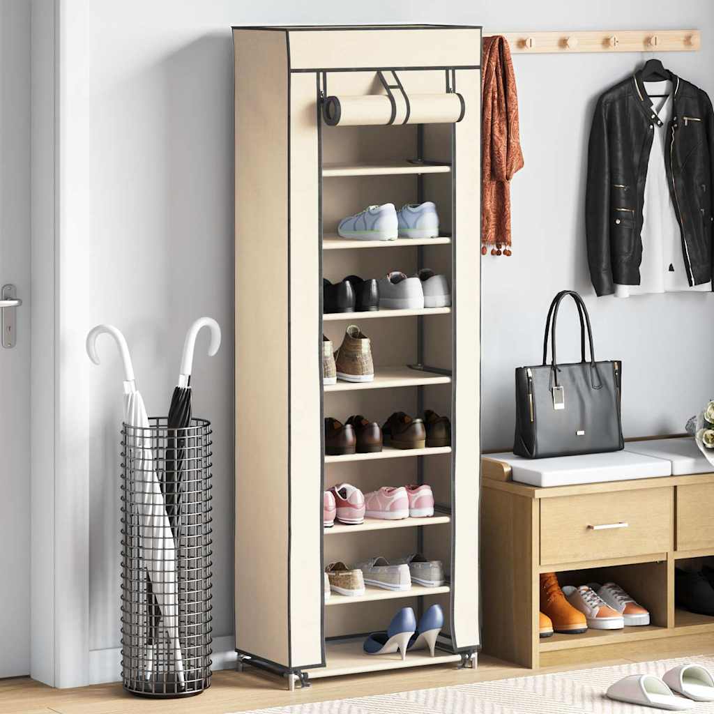 Schuhschrank Mit Abdeckung 57 X 29 X 162 Cm Stoff