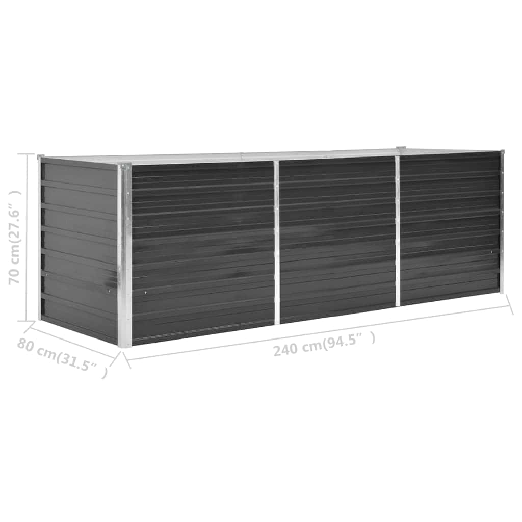 Garten-Hochbeet 240 X 80 X 77 Cm Verzinkter Stahl
