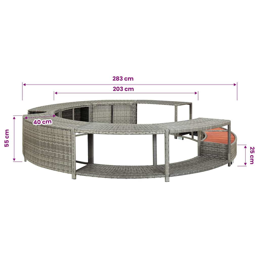 Whirlpool-Umrandung Poly Rattan