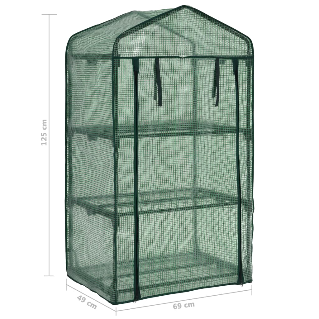 3-Stufiges Mini-Gewächshaus 69 X 49 X 125 Cm