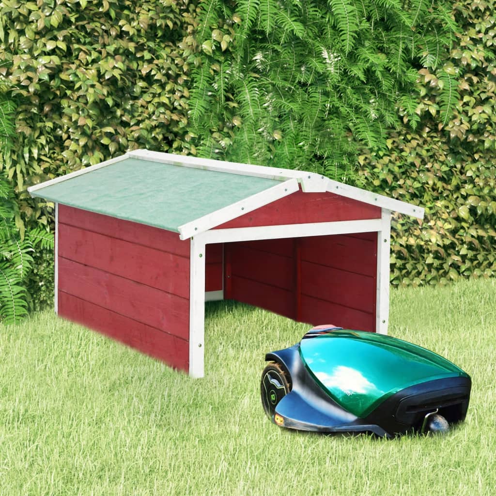 Roboter-Rasenmäher Garage 72X87X50 Cm Weiß Tannenholz