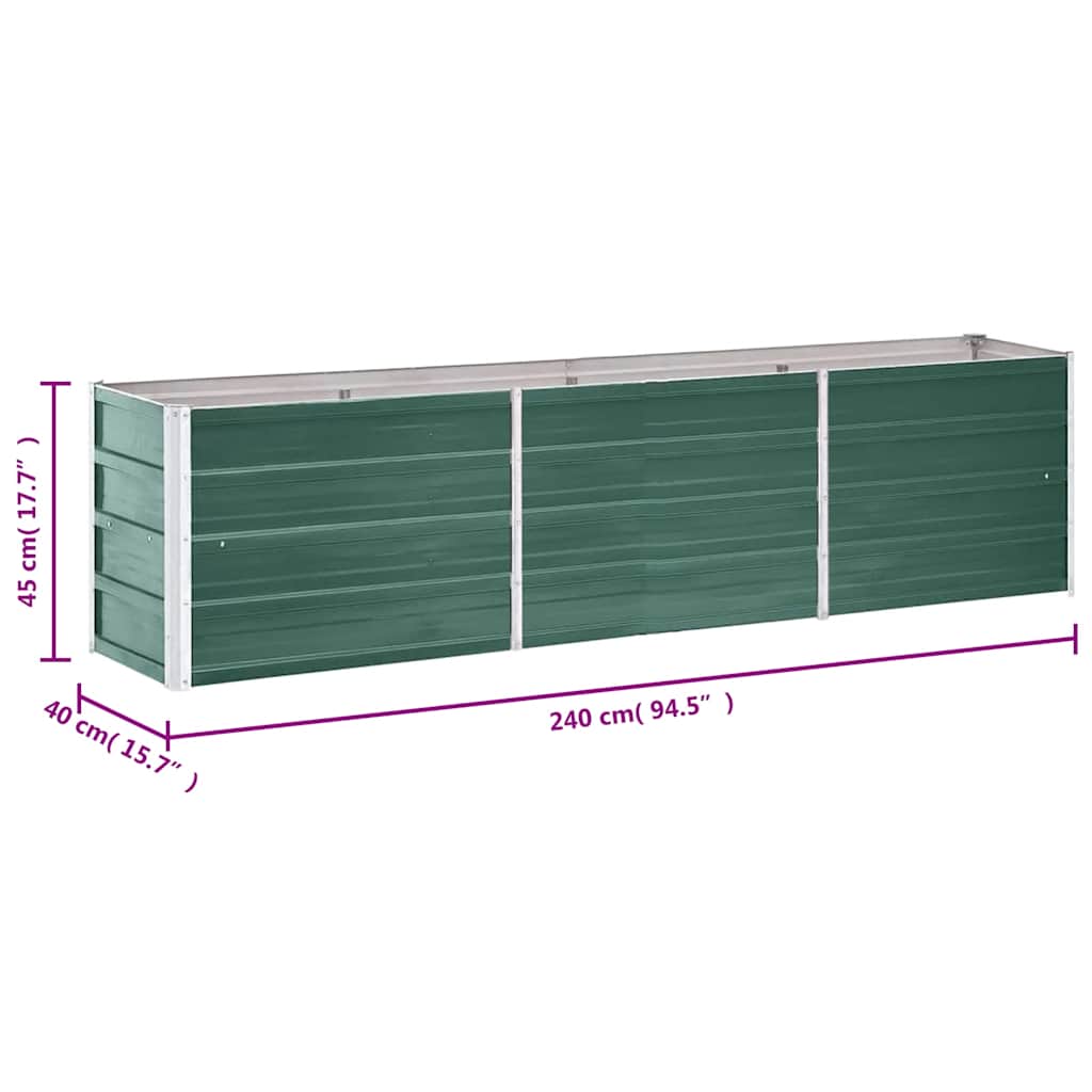 Garten-Hochbeet Verzinkter Stahl 240×40×45 Cm