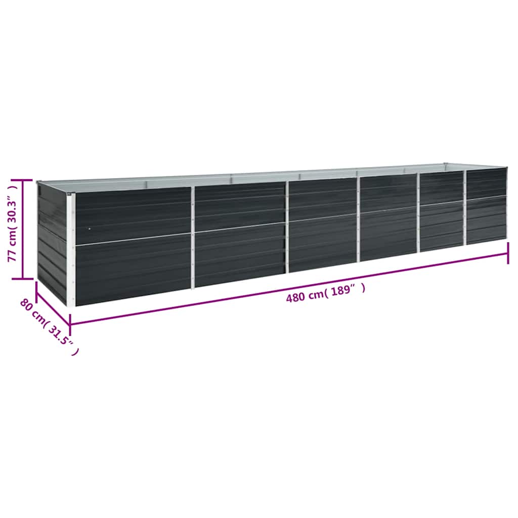 Garten-Hochbeet Verzinkter Stahl 480X80X77 Cm