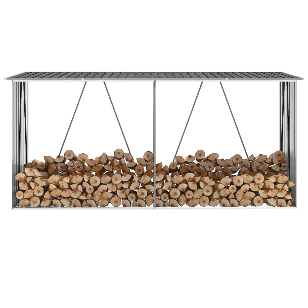 Brennholzlager Verzinkter Stahl 330X84X152 Cm