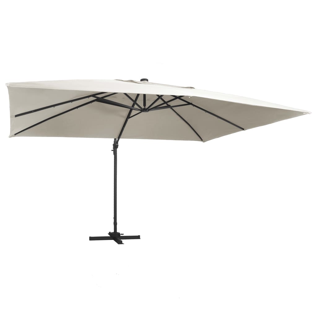 Ampelschirm Mit Led-Beleuchtung 400X300 Cm Bordeaux
