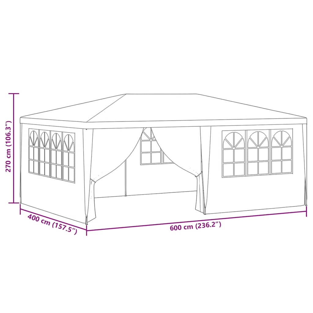Profi-Partyzelt Mit Seitenwänden 4×6 M 90 G/M²