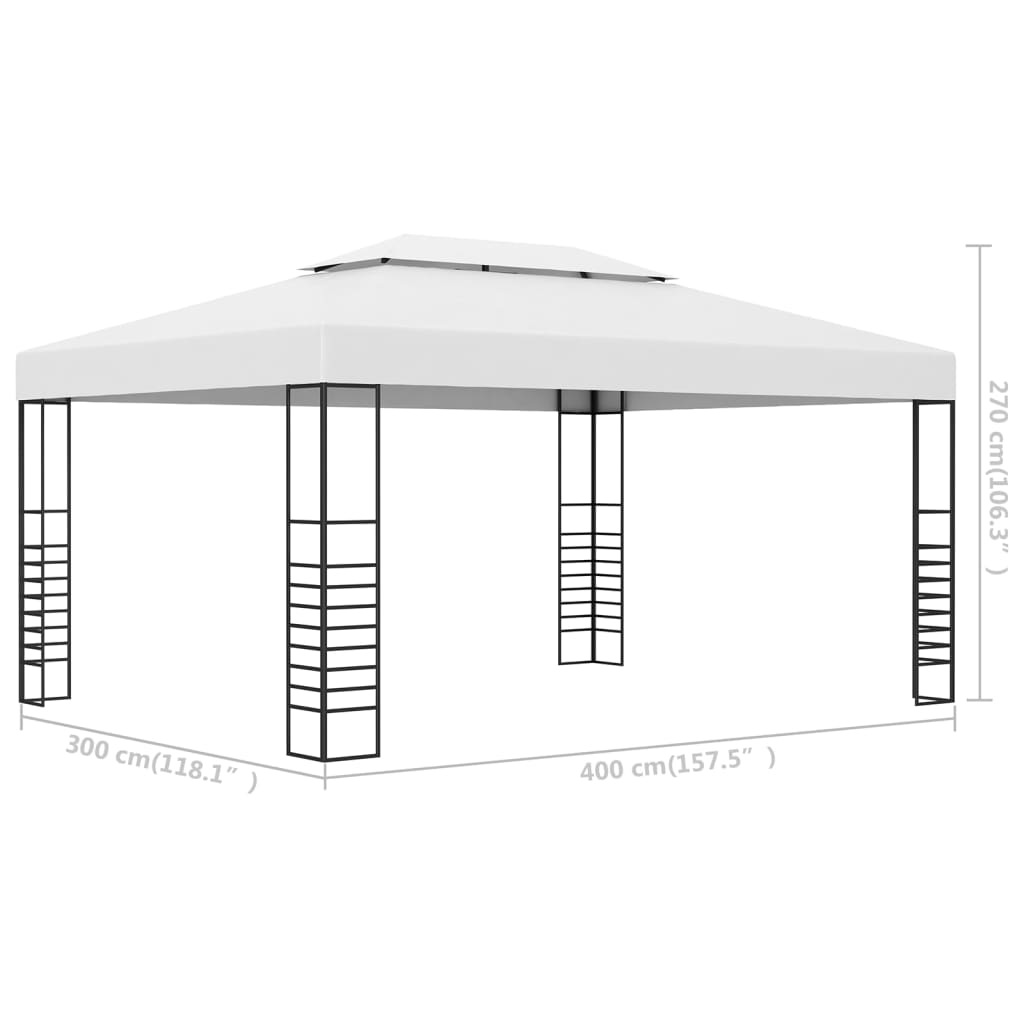 Gartenpavillon Pulverbeschichteter Stahl 4X3X2,7 M