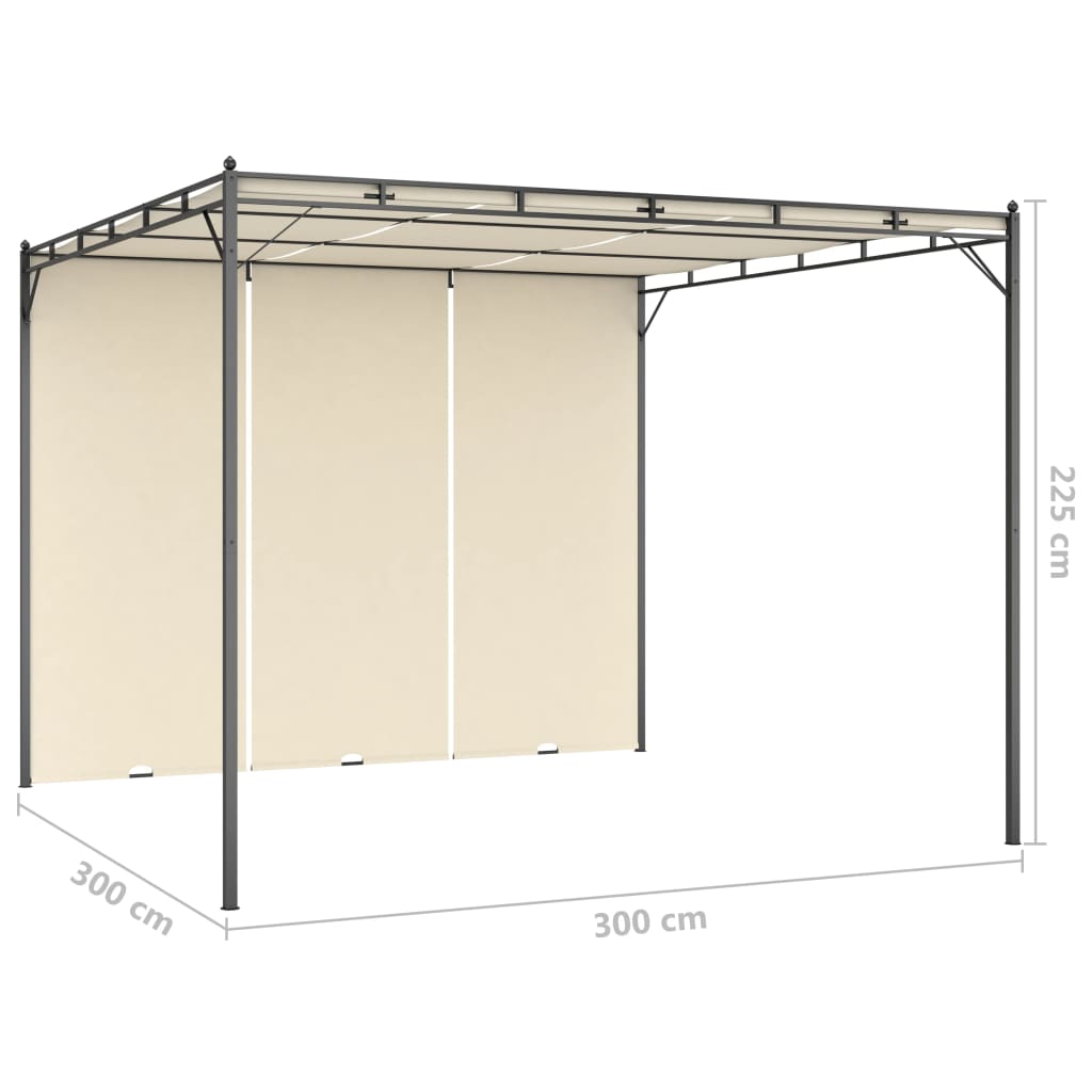 Gartenpavillon Mit Seitenvorhang 3X3X2,25 M