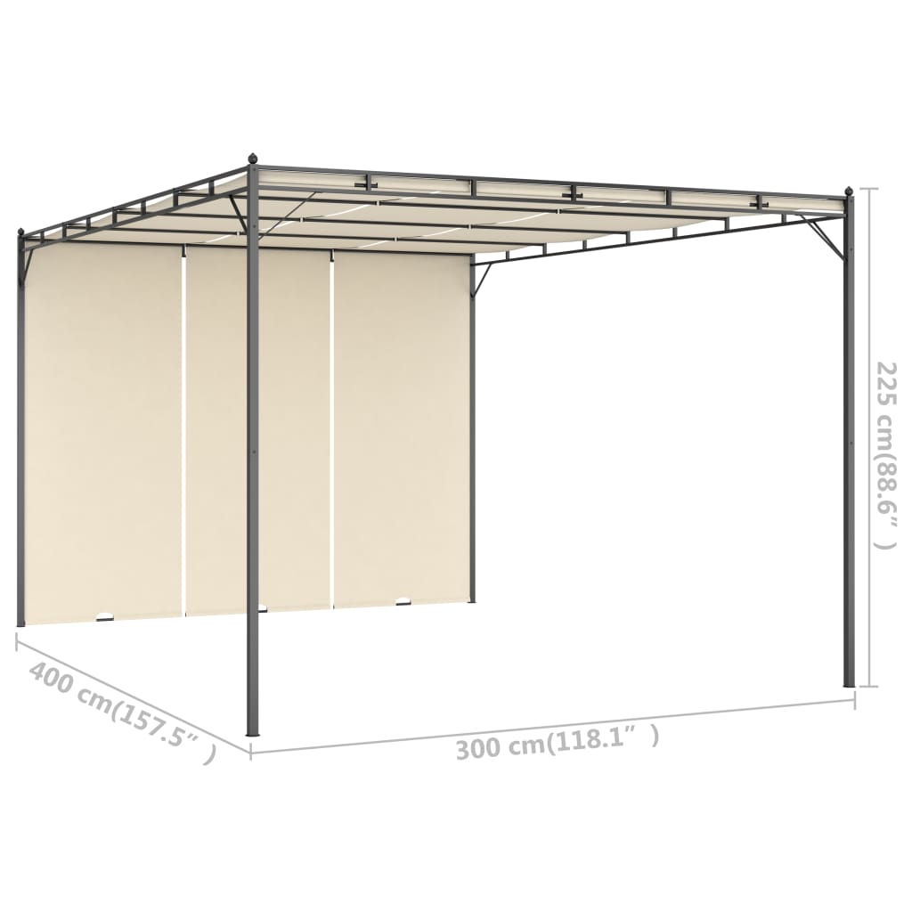 Gartenpavillon Mit Seitenvorhang 4X3X2,25 M