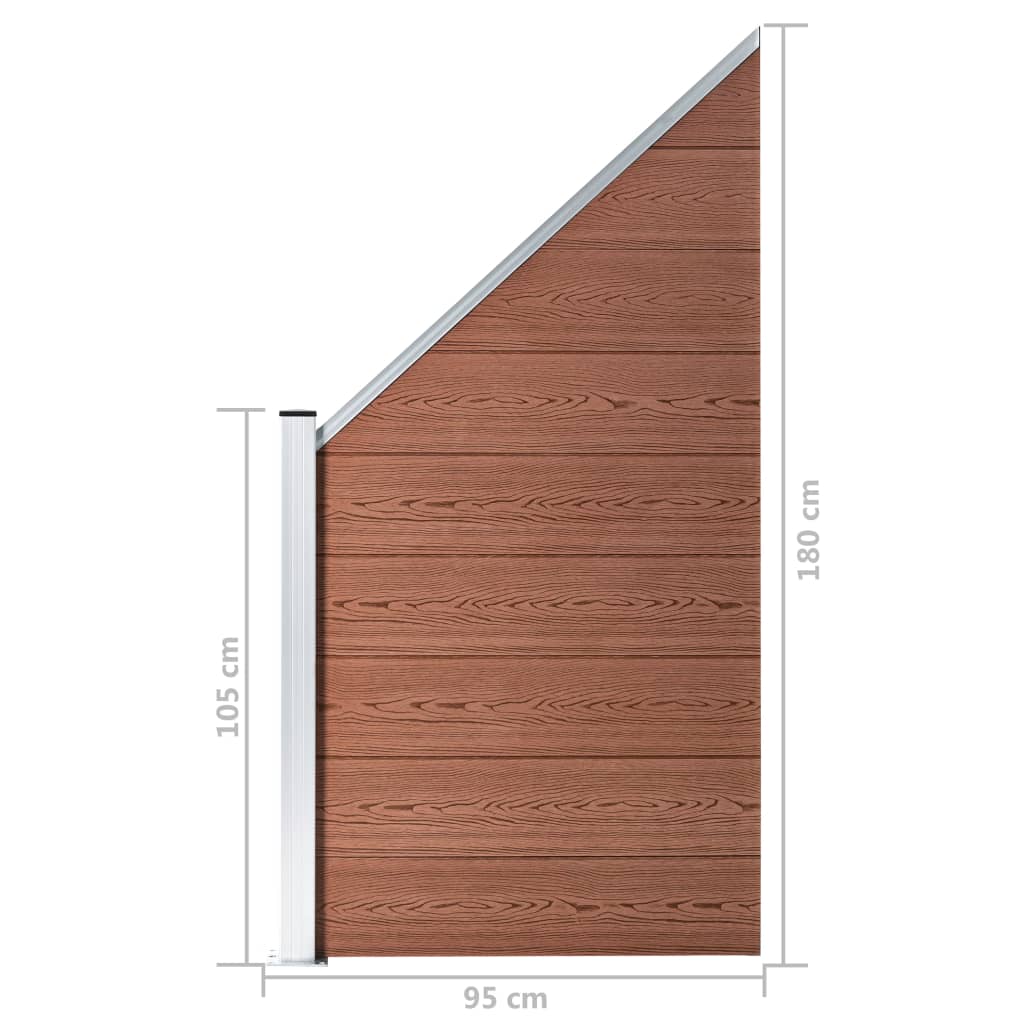 Zaunelement Wpc 95X(105-180) Cm Braun