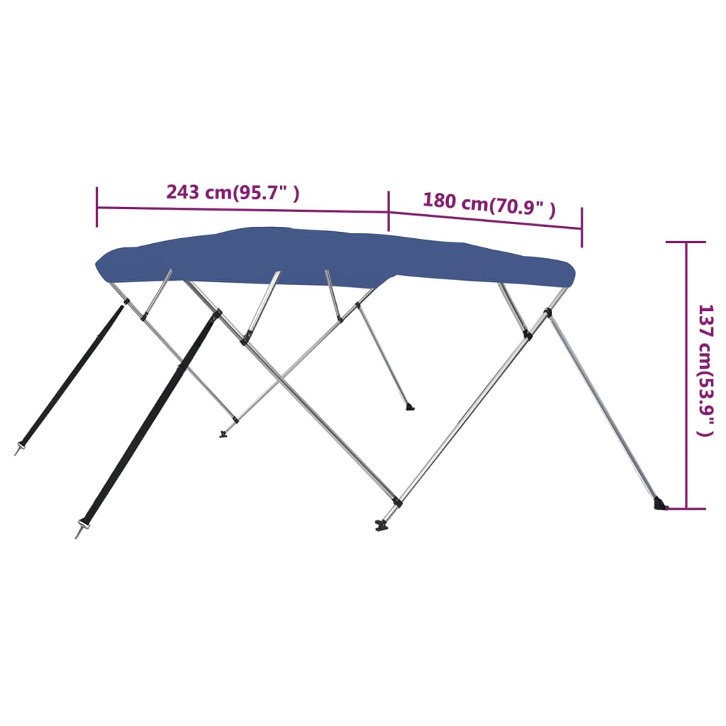 4-Bow Bimini Top 243X180X137 Cm