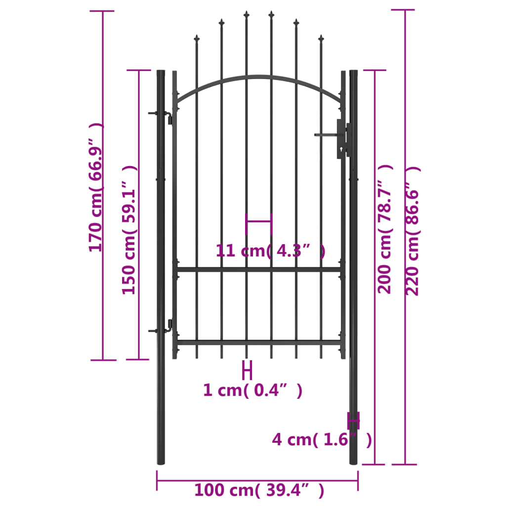 Gartentor Woerden Stahl 1X1,7 M