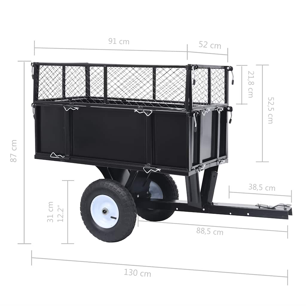 Kippanhänger Für Rasenmäher 150 Kg Last