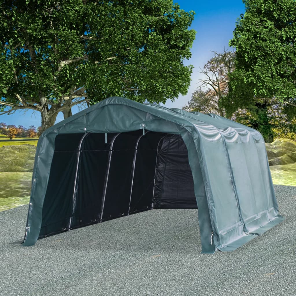 Weidezelt Pvc 550 G/M² 3,3×8 M Dunkelgrün