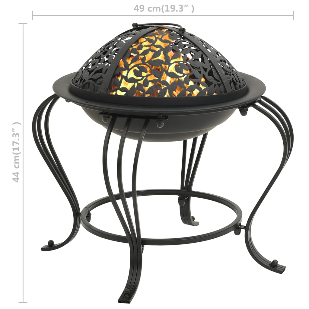 Feuerstelle Mit Schürhaken 49 Cm Stahl