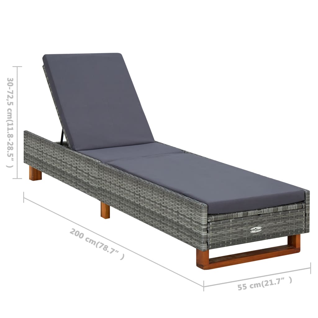 Sonnenliege Mit Auflage Poly Rattan