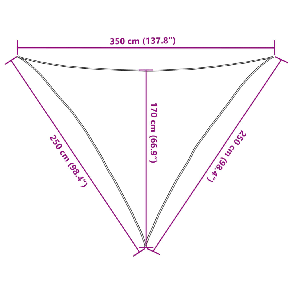 Sonnensegel 160 G/M² 2,5X2,5X3,5 M Hdpe Anthrazit