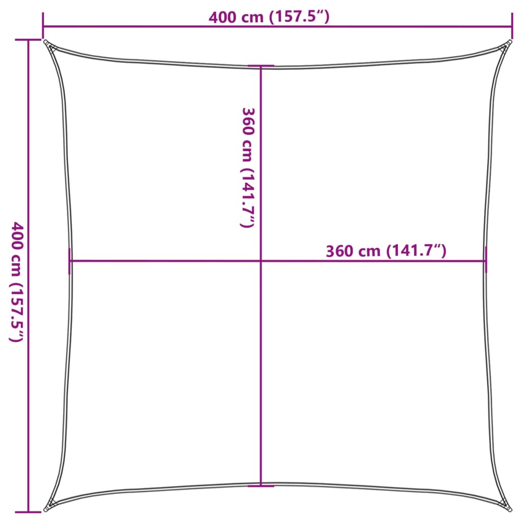 Sonnensegel 160 G/M² 4X4 M Hdpe Creme