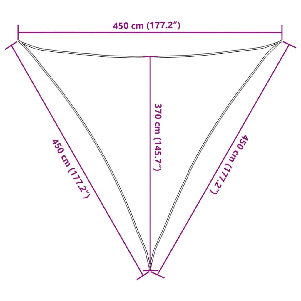 Sonnensegel 160 G/M² 4,5X4,5X4,5 M Hdpe Creme