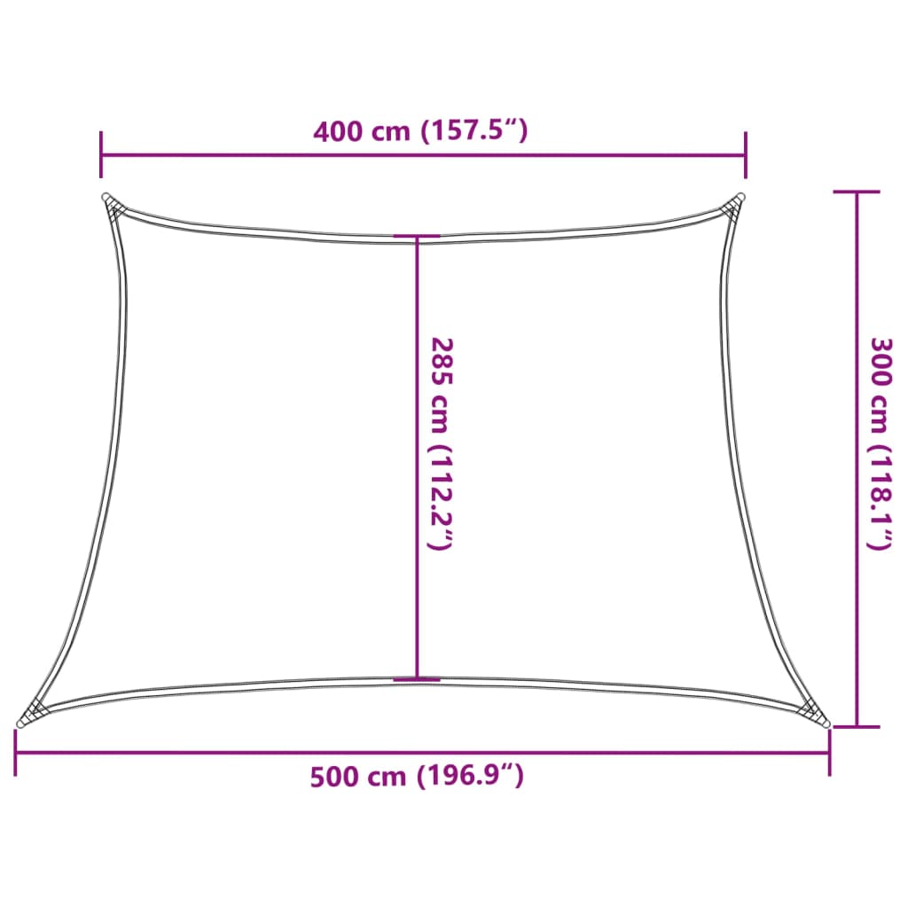 Sonnensegel 160 G/M² Weiß 4/5X3 M Hdpe