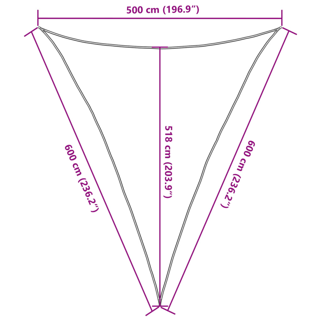 Sonnensegel 160 G/M² 5X6X6 M Hdpe Weiß