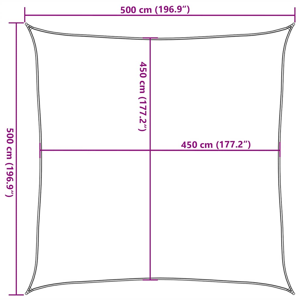 Sonnensegel 160 G/M² 5X5 M Hdpe Taupe