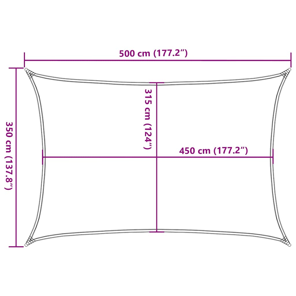 Sonnensegel 160 G/M² 3,5X5 M Hdpe Taupe