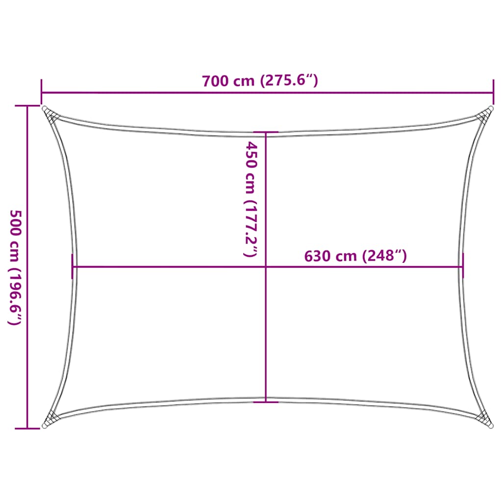 Sonnensegel 160 G/M² 5X7 M Hdpe Taupe