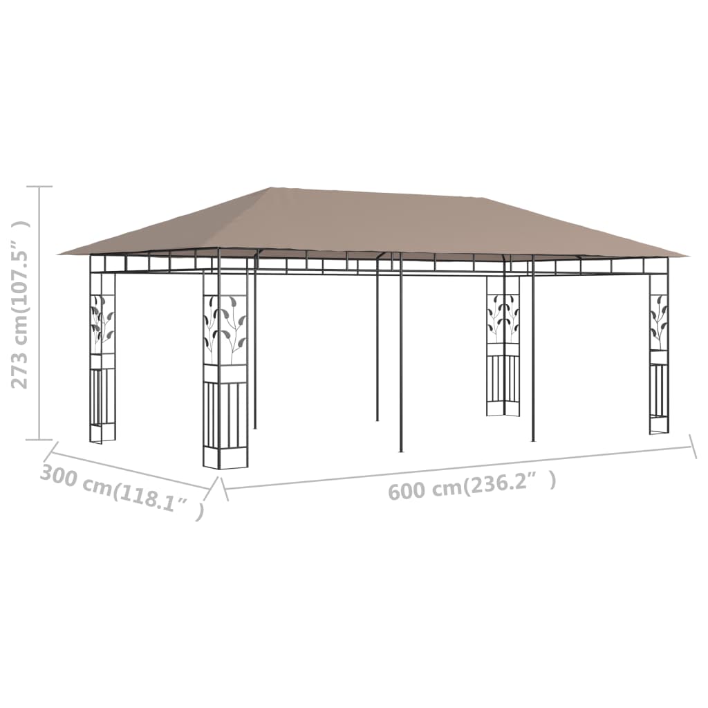 Pavillon Mit Moskitonetz 6X3X2,73 M 180 G/M²