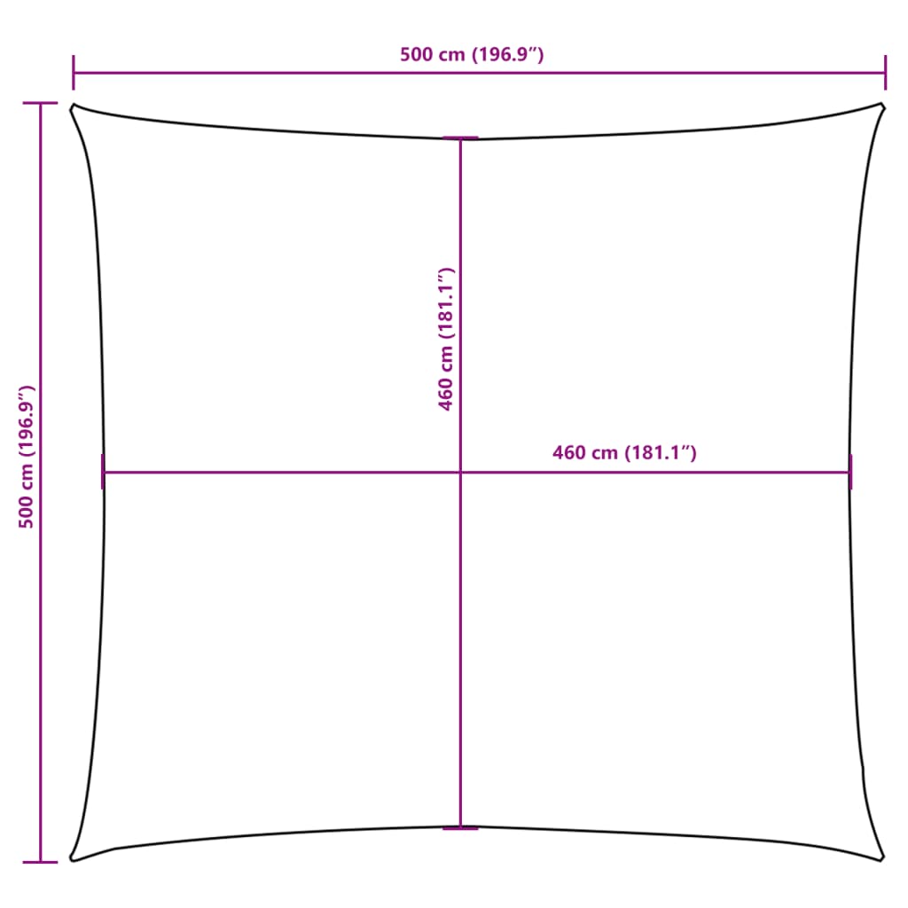 Sonnensegel Oxford-Gewebe Quadratisch 5X5 M Creme
