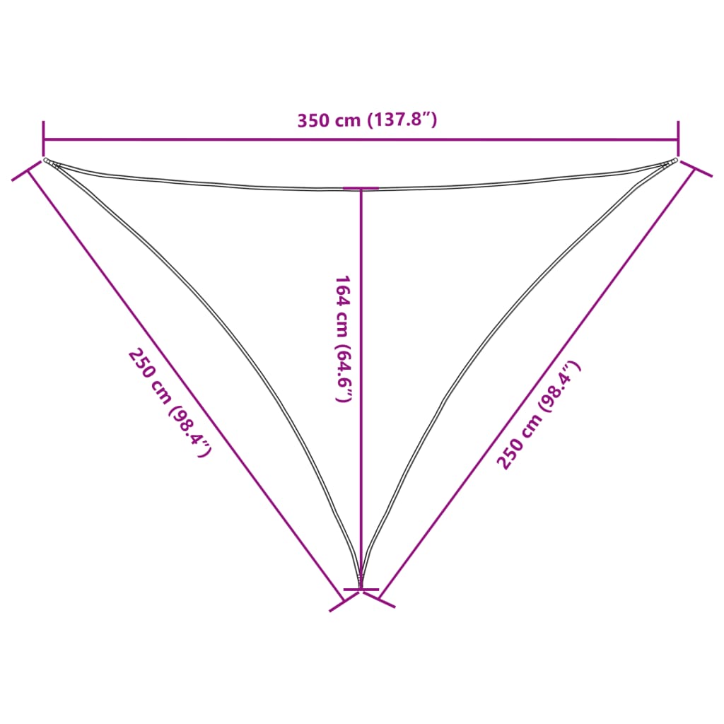 Sonnensegel Oxford-Gewebe Dreieckig 2,5X2,5X3,5 M Weiß
