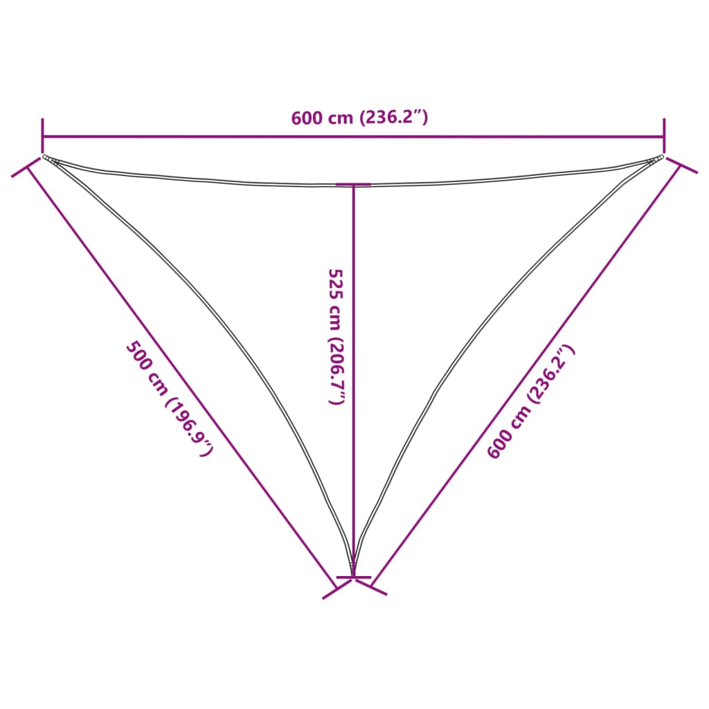 Sonnensegel Oxford-Gewebe Dreieckig 5X6X6 M Weiß