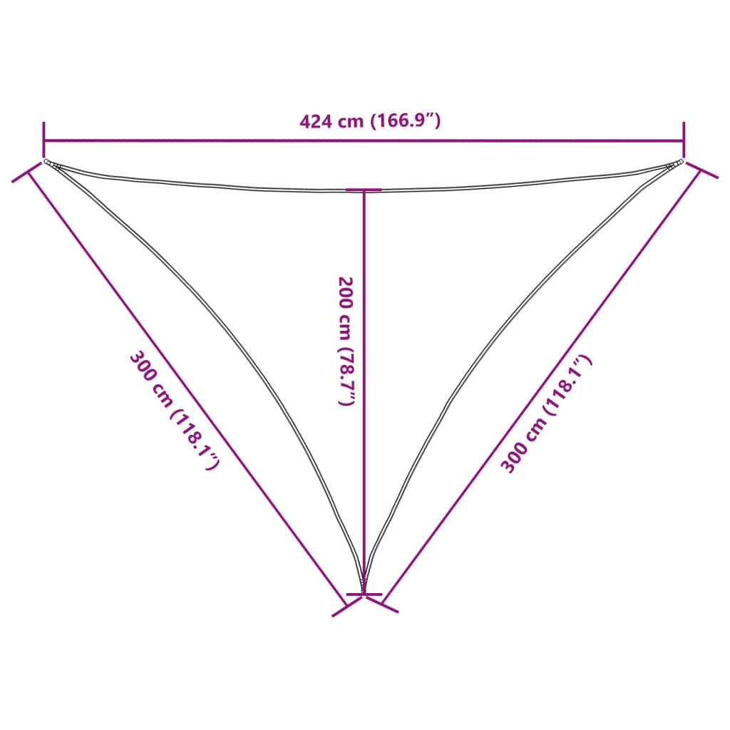 Sonnensegel Oxford-Gewebe Dreieckig 3X3X4,24 M Taupe