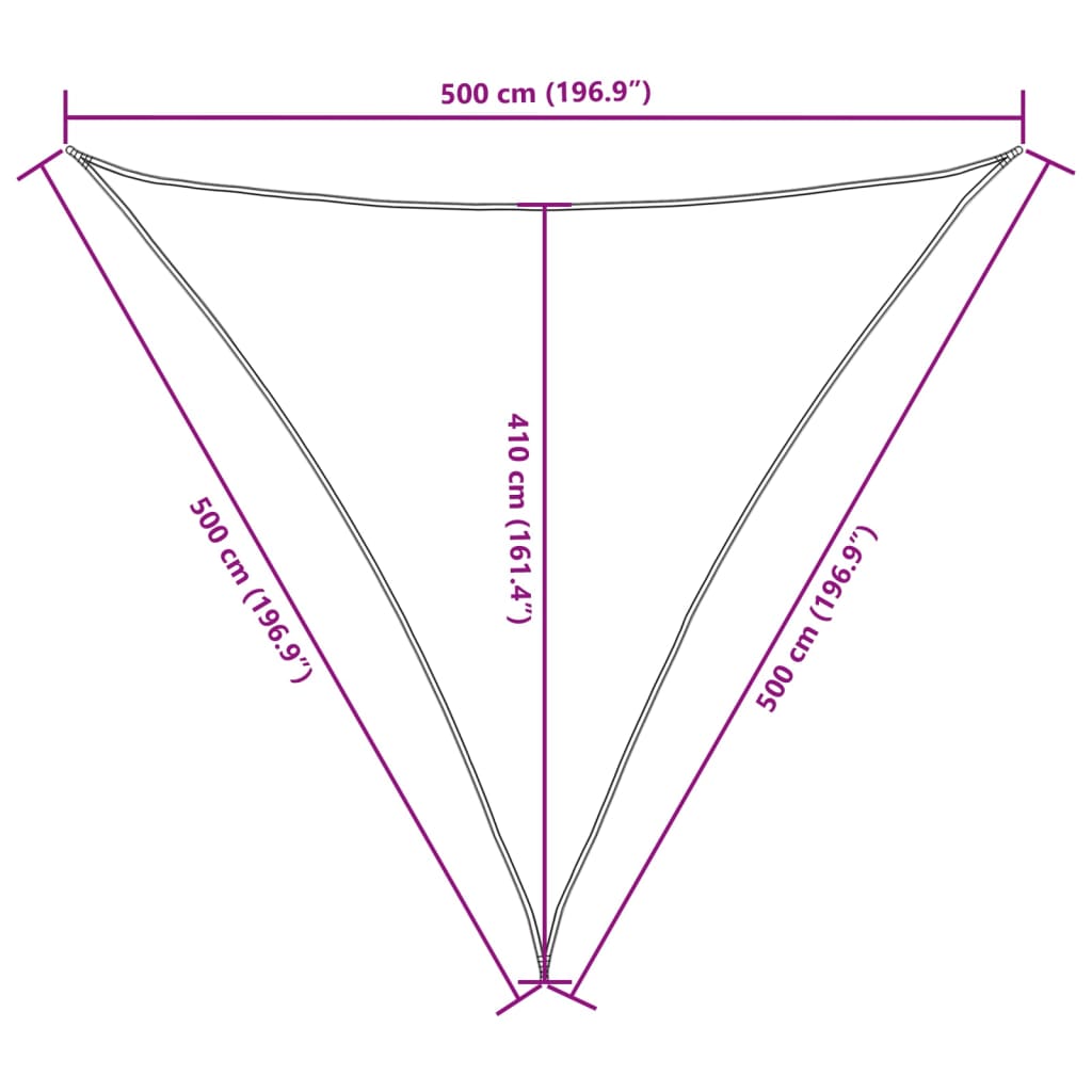 Sonnensegel Oxford-Gewebe Dreieckig 5X5X5 M Taupe